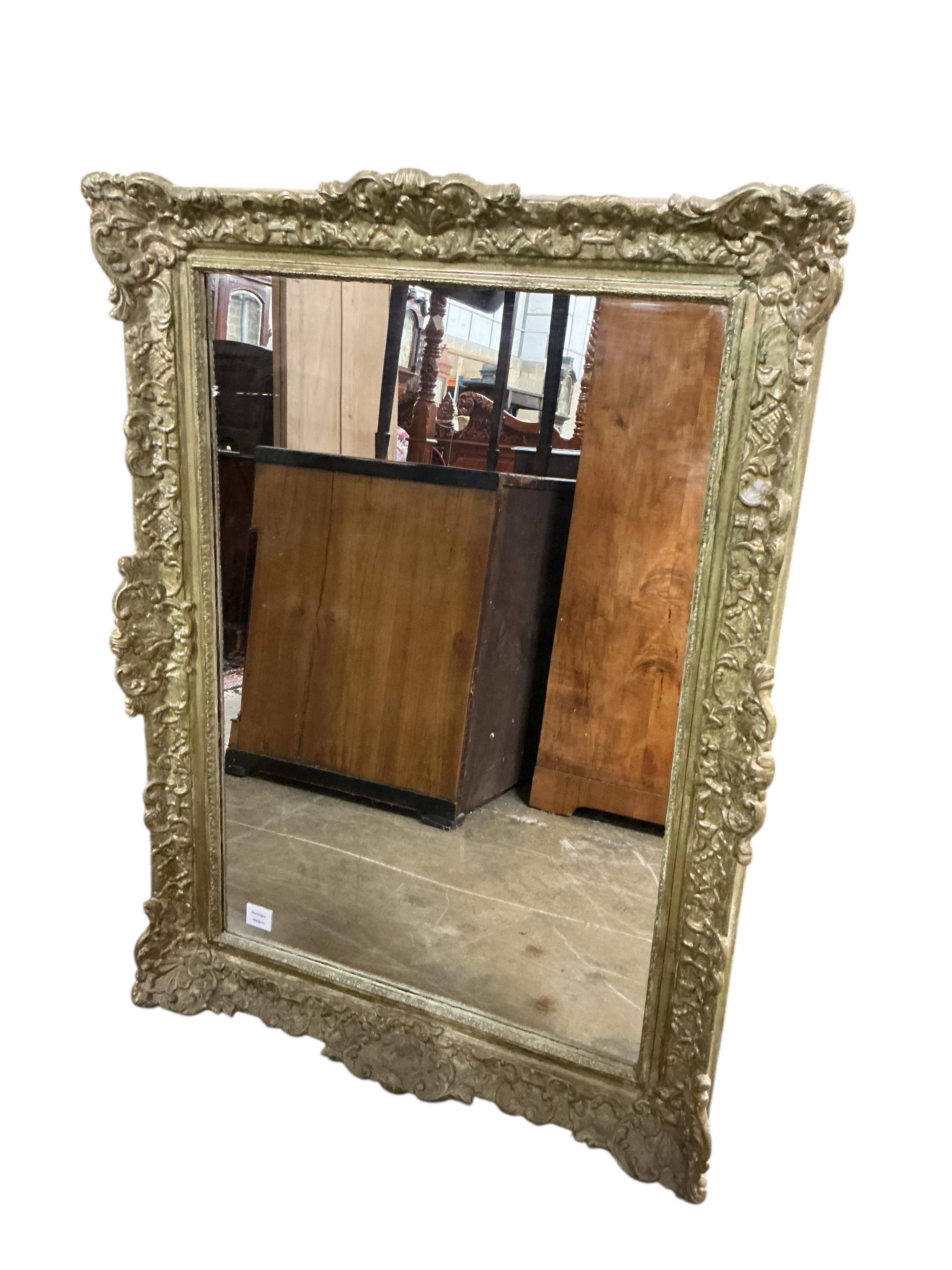 A Victorian style giltwood and composition wall mirror, width 81cm, height 110cm